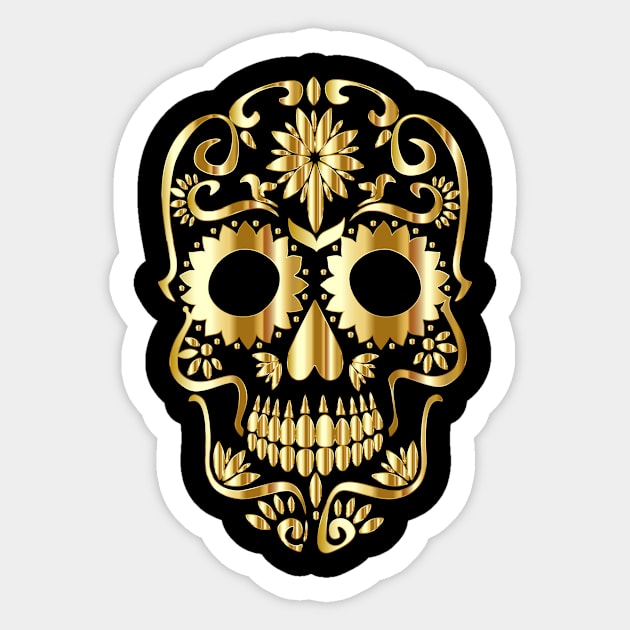 Golden Skull Sticker by Winterplay